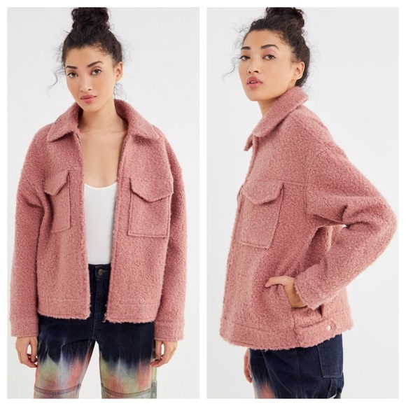 Urban Outfitters | Jackets & Coats | Nwt Uo Teddy Zip Up Coat In Dusty